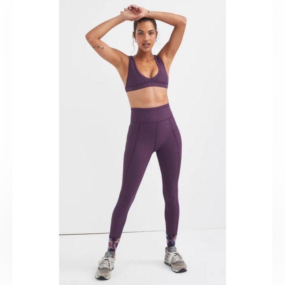 For Love & Lemons Seamed Rib Legging Size Small Plum Purple - Picture 3 of 12